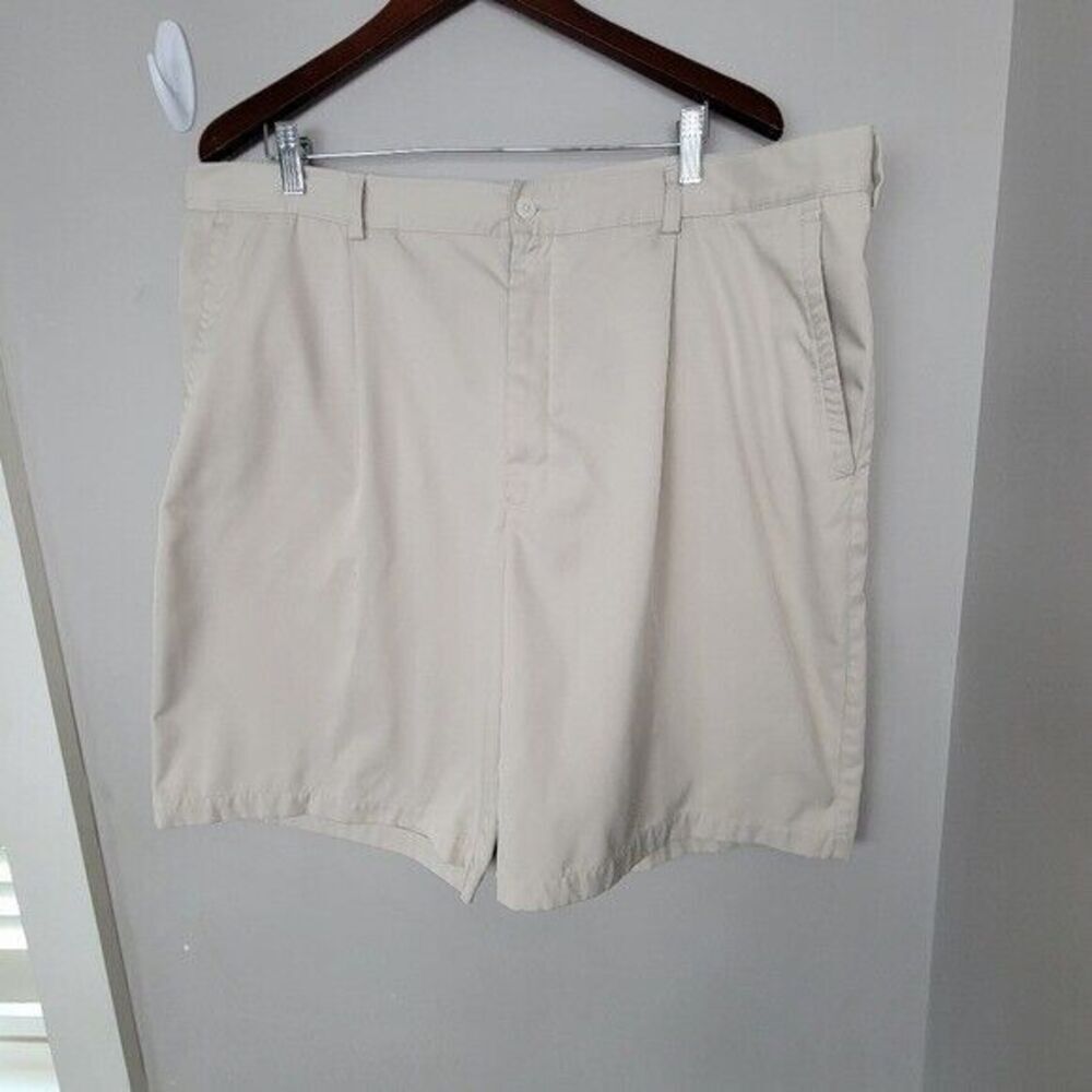 Nike Golf Shorts Men's 42 Tan Beige Fit Dry Pleated Front Regular Fit 198589-244
